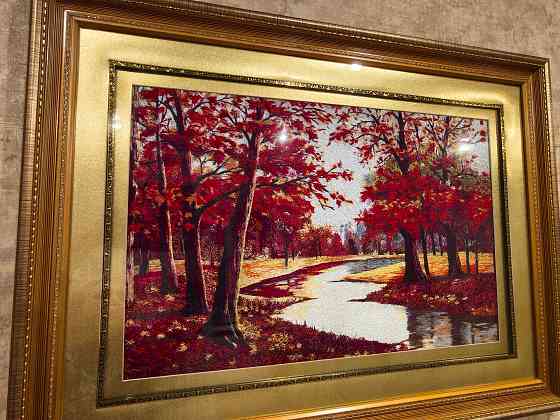 Картина вышитая шелком. «Золотая осень». Цена снижена Донецк