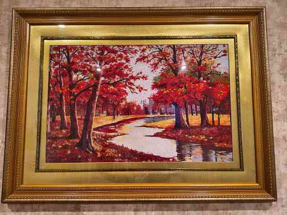 Картина вышитая шелком. «Золотая осень». Цена снижена Донецк