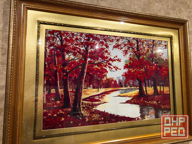 Картина вышитая шелком. «Золотая осень». Цена снижена Донецк - изображение 4