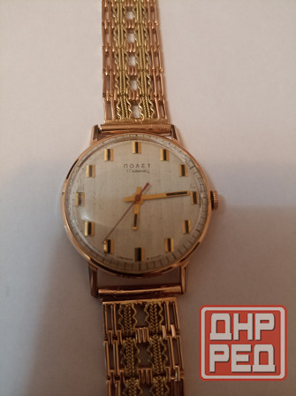 Золотые часы " полёт" на золотом браслете Донецк - изображение 1