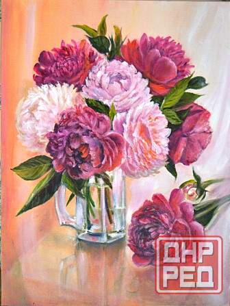 Купить картину маслом "Розовые пионы" Скидка!!! 20% от стоимости в объявлении (новая цена 4 000 р.) Донецк - изображение 1