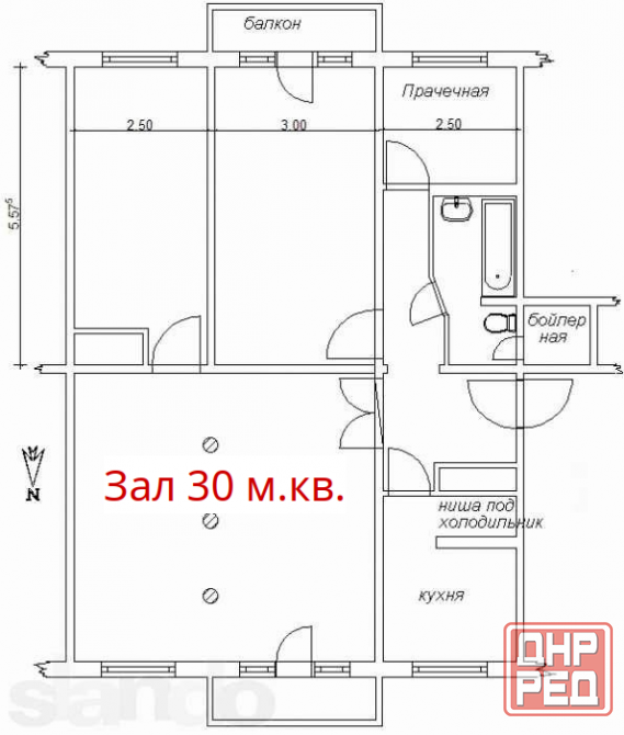 3-комн. очень большая 91 м.кв. Макеевка - изображение 6