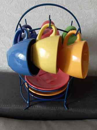 Набор кружек 6 шт с блюдцами 4 шт Макеевка