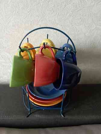 Набор кружек 6 шт с блюдцами 4 шт Макеевка