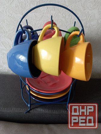 Набор кружек 6 шт с блюдцами 4 шт Макеевка - изображение 1