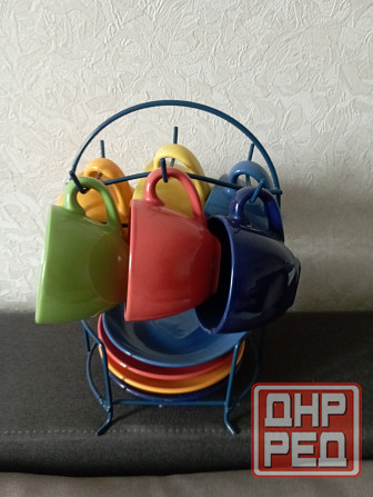 Набор кружек 6 шт с блюдцами 4 шт Макеевка - изображение 2