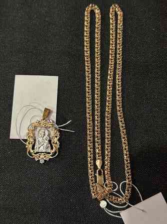 Цепочка Серебро в позолоте. Донецк