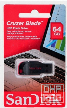 Usb (ар:арт-1393) Flash Drive 64gb - Sandisk Cruzer Blade Sdcz50-064g-B35 Макеевка - изображение 1