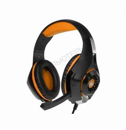 Наушники - арт-4110 Crown Cmgh-101t, игровые, полноразмерные, микрофон, 3.5 мм, 2.1 м, чёрно-оранжев Макеевка