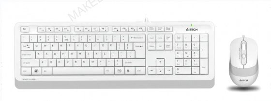 Комплект (ар:арт-8443) (клавиатура+мышь) A4tech Fstyler F1010, Usb, проводной, белый и серый [F1010 Макеевка
