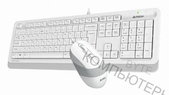 Комплект (ар:арт-8443) (клавиатура+мышь) A4tech Fstyler F1010, Usb, проводной, белый и серый [F1010 Макеевка