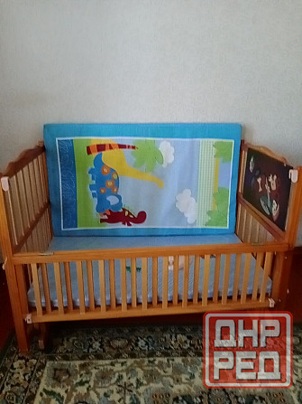 Детская кроватка Манеж с колесиками, полозьями для укачивания Макеевка - изображение 2