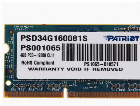 Оперативная (ар:арт-7625) память Sodimm Patriot Signature [Psd34g160081s] 4 гб Донецк