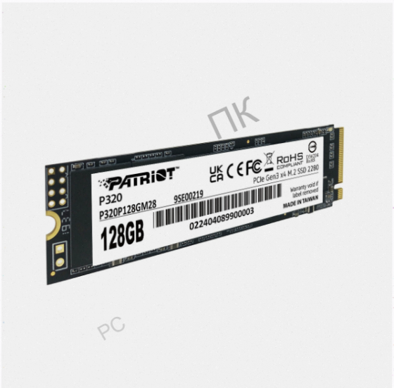 Ssd [арт-7491] накопитель Patriot P320 P320p128gm28 128гб, M.2 2280, Pcie 3.0 X4, Nvme, M.2 Донецк
