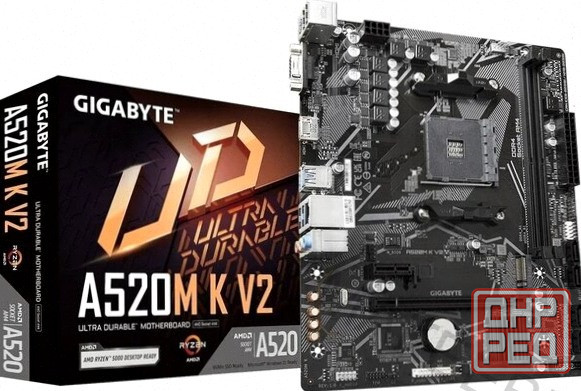 Материнская - арт-9304 плата Gigabyte A520m K V2 /(V1.1) Soc-Am4 Amd A520 2xddr4 Matx Ac`97 8ch(7.1) Донецк - изображение 1