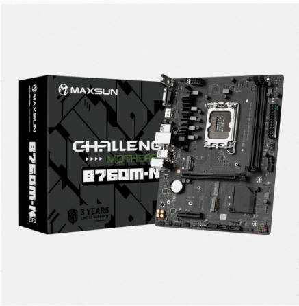 Материнская - арт-7158 плата Maxsun Ms-Challenger B760m-N D5 1700, B760, 2xddr5, Matx, Rtl Донецк