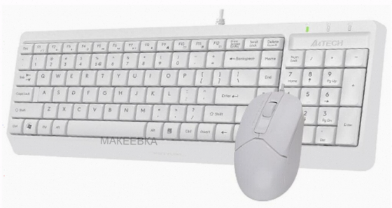 Клавиатура (ар:арт-4715) + мышь A4tech Fstyler F1512 клав:белый мышь:белый Usb Донецк