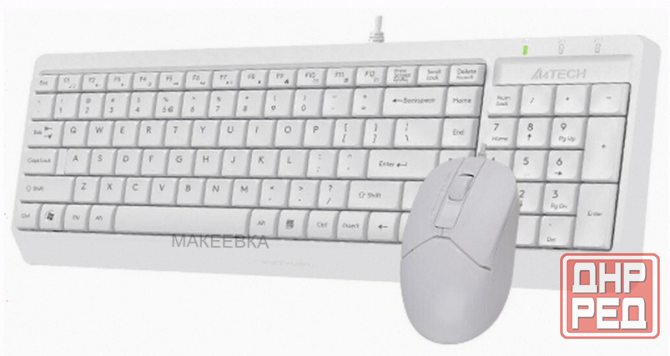 Клавиатура (ар:арт-4715) + мышь A4tech Fstyler F1512 клав:белый мышь:белый Usb Донецк - изображение 1