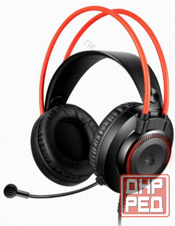 Наушники (ар:арт-4809) с микрофоном A4tech Bloody G200s черный/красный 2м мониторные Usb оголовье (G Макеевка - изображение 1