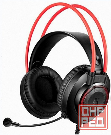 Наушники (арт:арт-6849) с микрофоном A4tech Bloody G200 Aux3.5-4pin +Usb черно красные Донецк - изображение 1