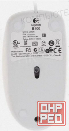 Мышь - арт-4174 проводная Logitech B100 910-003360, 800dpi, белый Донецк - изображение 3