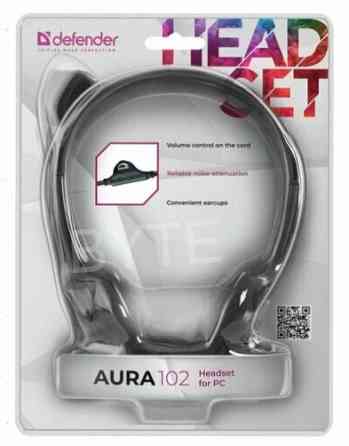 Наушники (арт-3189) с микрофоном (гарнитура) Defender Hn-102, проводная, 1,8 м, стерео, с оголовьем, Макеевка