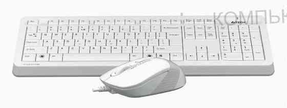 Комплект (ар:арт-3099) (клавиатура+мышь) A4tech Fstyler F1010, Usb, проводной, белый и серый [F1010 Донецк