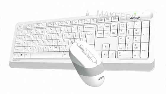 Комплект (ар:арт-3099) (клавиатура+мышь) A4tech Fstyler F1010, Usb, проводной, белый и серый [F1010 Донецк