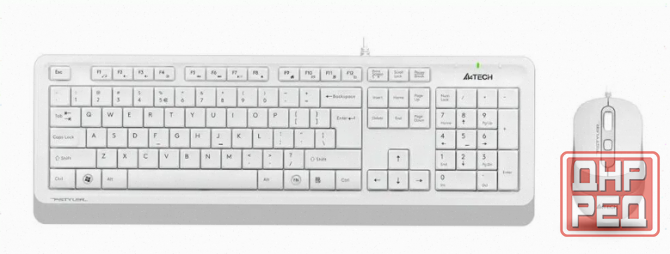 Комплект (ар:арт-3099) (клавиатура+мышь) A4tech Fstyler F1010, Usb, проводной, белый и серый [F1010 Донецк - изображение 1