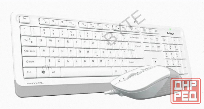 Комплект (ар:арт-3099) (клавиатура+мышь) A4tech Fstyler F1010, Usb, проводной, белый и серый [F1010 Донецк - изображение 4