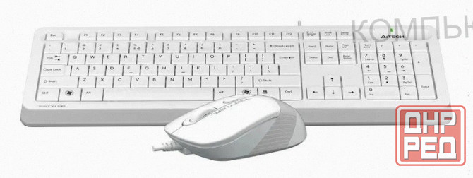 Комплект (ар:арт-3099) (клавиатура+мышь) A4tech Fstyler F1010, Usb, проводной, белый и серый [F1010 Донецк - изображение 3
