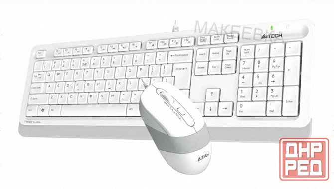 Комплект (ар:арт-3099) (клавиатура+мышь) A4tech Fstyler F1010, Usb, проводной, белый и серый [F1010 Донецк - изображение 2