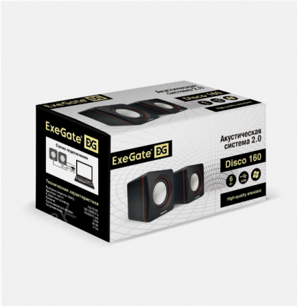 Акустическая (ар:арт-3529) система стерео Exegate Disco 160 Ex287050rus, 2x3вт, питание от Usb, черн Донецк