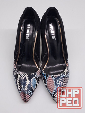 Туфли женские 39 кожзам толстый каблук принт змеи Донецк - изображение 5