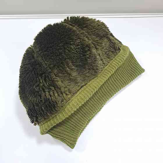 Мужская шапка зимняя утепленная 56 р зеленая охота Донецк