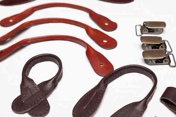 Фурнитура кожа б/у комплект к подтяжкам клипсы зажимы Донецк