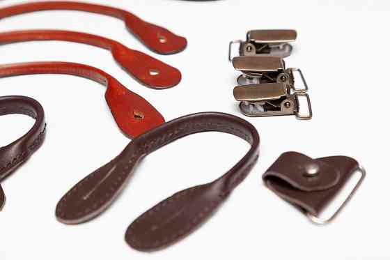 Фурнитура кожа б/у комплект к подтяжкам клипсы зажимы Донецк