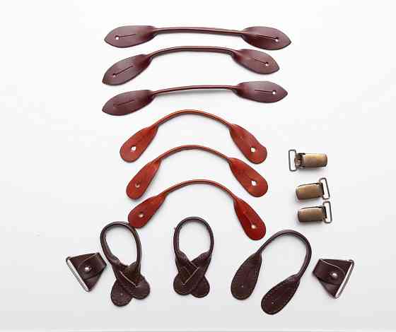 Фурнитура кожа б/у комплект к подтяжкам клипсы зажимы Донецк