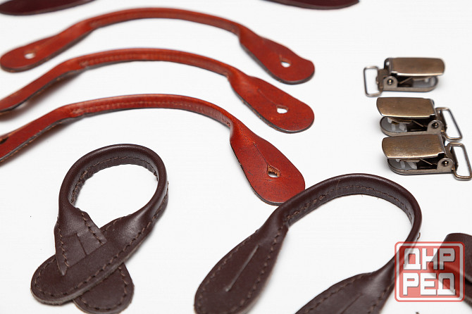 Фурнитура кожа б/у комплект к подтяжкам клипсы зажимы Донецк - изображение 1