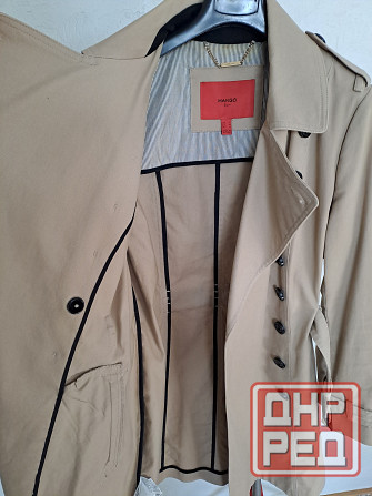 Плащ женский Mango оригинал L бежевый б/у Донецк - изображение 7