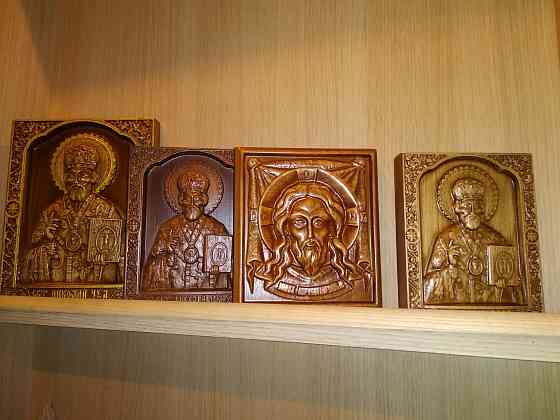 Резные иконы из массива дерева Донецк