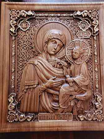Резные иконы из массива дерева Донецк
