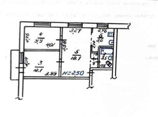 Продаётся 3-х комн.квартира 51,3 кв.м. Мариуполь