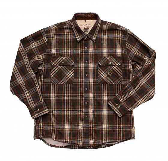 Мужская рубашка 3XL Chevalier клетчатая коричневая Донецк