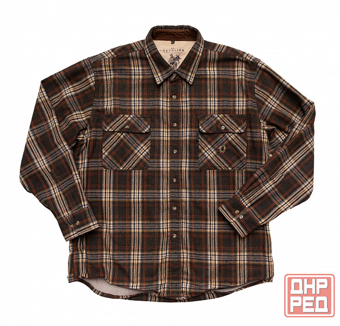 Мужская рубашка 3XL Chevalier клетчатая коричневая Донецк - изображение 1