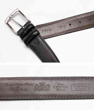 Ремень мужской кожаный б/у темно-серый Leyva Испания Донецк
