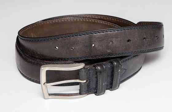 Ремень мужской кожаный б/у темно-серый Leyva Испания Донецк