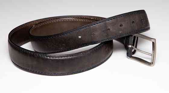 Ремень мужской кожаный б/у темно-серый Leyva Испания Донецк