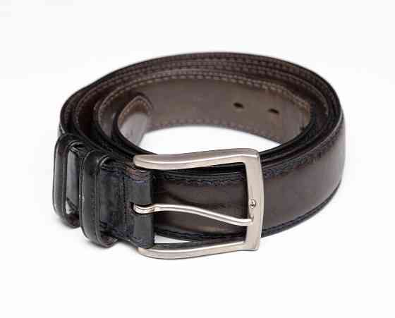 Ремень мужской кожаный б/у темно-серый Leyva Испания Донецк
