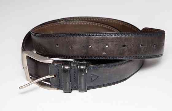 Ремень мужской кожаный б/у темно-серый Leyva Испания Донецк